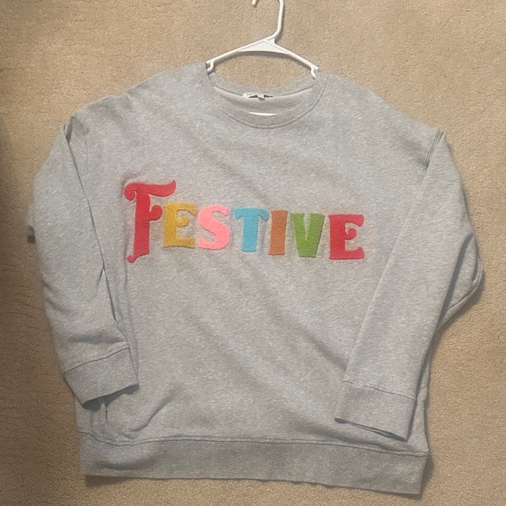Shiraleah Gray Festive Holiday Sweatshirt  XL